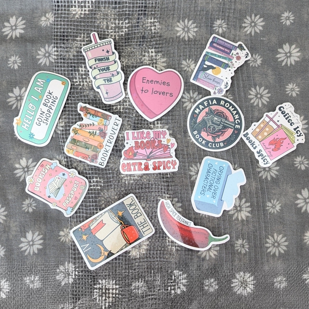 Colorful Book-Themed Stickers Set